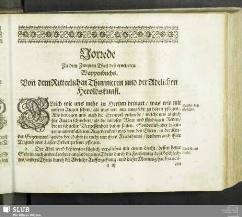 Vorrede Zu dem Zweyten Theil deß erneurten Wappenbuchs