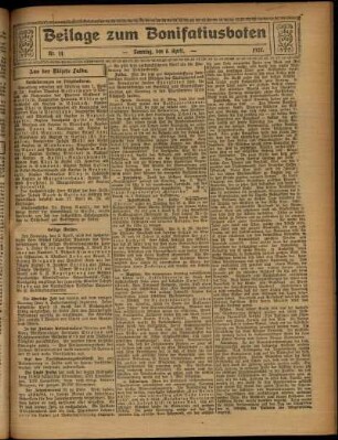 Zweite Ausgabe vom Sonntag, den 03. April 1927.