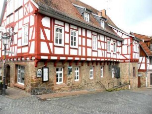 Stadtbild - Huttensches Hospital in Untertorstrasse von Südosten mit Obergeschossen in Fachwerk