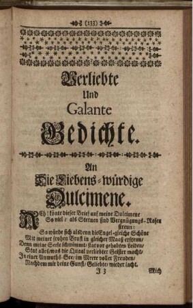 Verliebte und Galante Gedichte.
