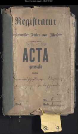 Vormundschaften, Entmündigungen, Waisen - generalia -