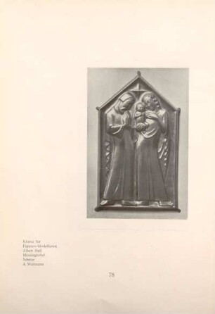 Klasse für Figuren-Modellieren Albert Holl, Messingrelief, Schüler A. Weitmann
