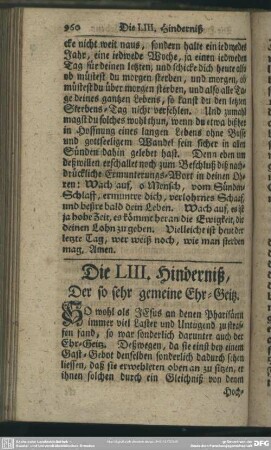 Die LIII. Hinderniß. Der so sehr gemeine Ehr-Geitz