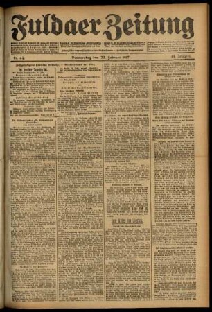 Ausgabe vom Donnerstag, den 22. Februar 1917.