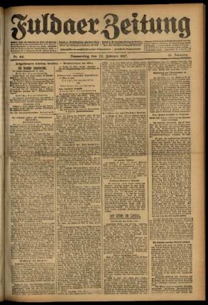 Ausgabe vom Donnerstag, den 22. Februar 1917.