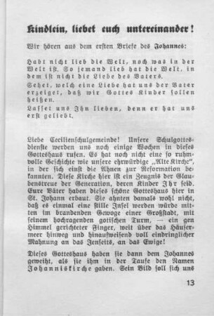 Kindlein, liebet euch untereinander