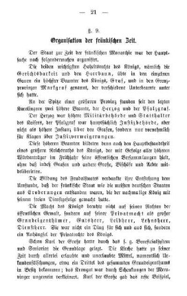 §. 9. Organisation der fränkischen Zeit.