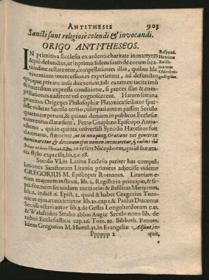 Antithesis. Sancti sunt religiosè colendi & invocandi.