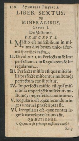 Liber Sextus. De Mineralibus.