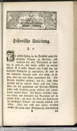Historische Einleitung