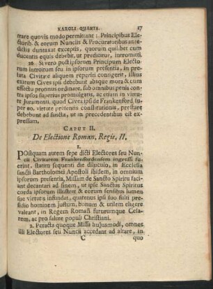 Caput II. De Electione Roman. Regis. II.