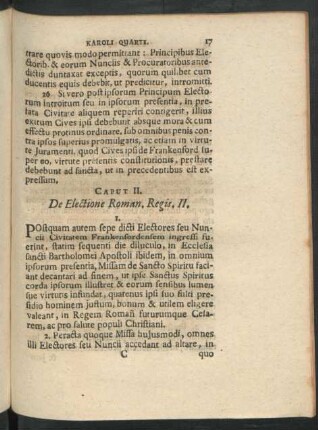 Caput II. De Electione Roman. Regis. II.
