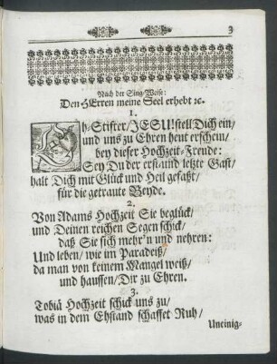 Nach der Sing-Weise: Den Herren meine Seel erhebt [et]c.