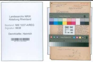 Entnazifizierung Heinrich Dennhoefer , geb. 23.08.1911 ()