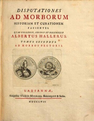 Disputationes ad morborum historiam et curationem facientes, Tomus secundus. Ad morbos pectoris
