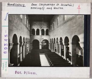 Quedlinburg: St. Servatius, Mittelschiff nach Westen