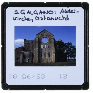Chiusdino, Abtei S. Galgano : Ostansicht
