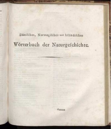 Dänisches, Norwegisches und Isländisches Wörterbuch der Naturgeschichte.