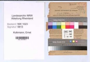 Entnazifizierung Ernst Kolkmann , geb. 15.07.1891 (Studienrat)