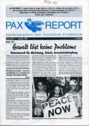 Mitteilungsblatt (Rundbrief) des Deutschen Friedensrates u.a. über die Transformationen und Umrüstungen der europäischen Armeen, zur Nato Osterweiterung und zum Ostermarsch 1997 – Sachkonvolut