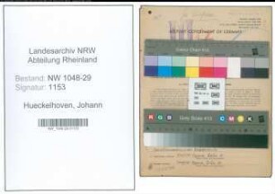 Entnazifizierung Johann Hueckelhoven , geb. 09.11.1902 (Beamter)