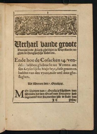 3-8, Verhael vande groote Victorie ende Slach, ...