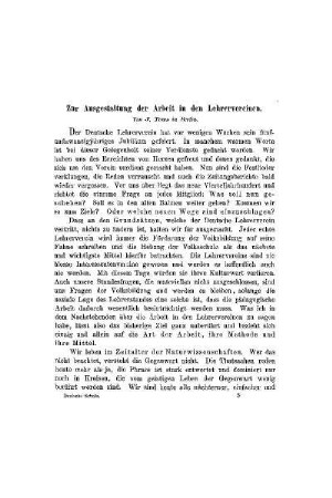 Zur Ausgestaltung der Arbeit in den Lehrervereinen