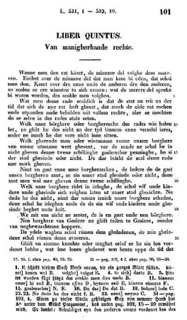 Quintus liber. Van manigherhande rechte.