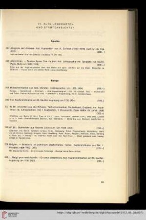 IV. Alte Landkarten und Städteansichten