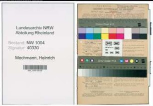 Entnazifizierung Heinrich Mechmann , geb. 03.06.1904 (Elektromonteur)
