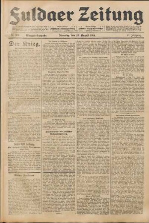 Ausgabe vom Dienstag, den 18. August 1914.