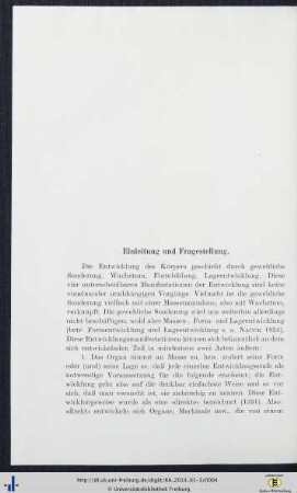 Einleitung und Fragestellung.