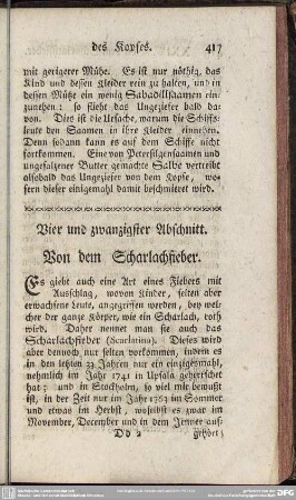 Vier und zwanzigster Abschnitt. Von dem Scharlachfieber