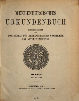 Meklenburgisches Urkundenbuch. 7, 1322 - 1328