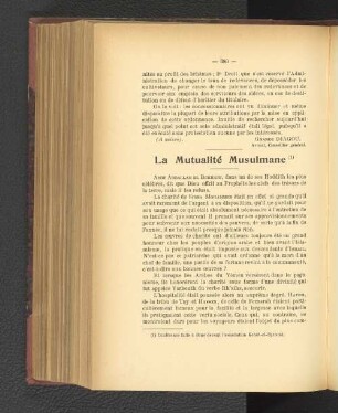 La Mutualité Musulmane.