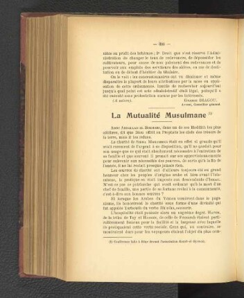 La Mutualité Musulmane.