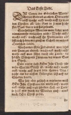 Das Erste Liedt.