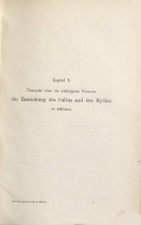 Die griechischen Culte und Mythen in ihren Beziehungen zu den orientalischen Religionen, 1. Einleitung