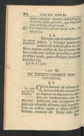 Cap. XI. De Exsecutionibus Sententiarum
