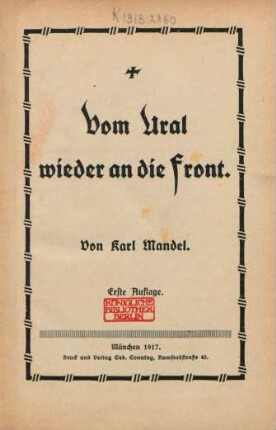 Vom Ural wieder an die Front
