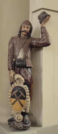 Bergmann als Wappenhalter