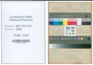 Entnazifizierung Josef Finger , geb. 14.09.1893 ()