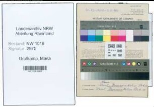 Entnazifizierung Maria Grotkamp , geb. 25.04.1910 (Studienraetin)