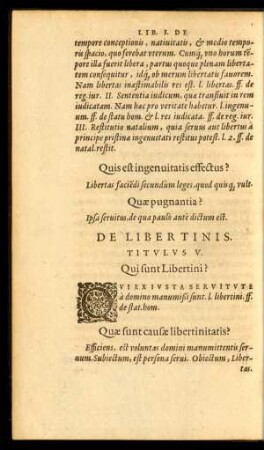 De Libertinis. Titulus V.