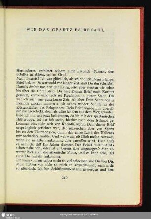 Wie Das Gesetz Es Befahl