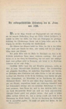 1-17 Die culturgeschichtliche Bedeutung des heiligen Franz von Assisi