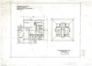 Bestelmeyer, German; Berlin - Wannsee; Landhaus und Gästehaus Dr. Jeidels - Gästehaus (Grundriss EG und DG)