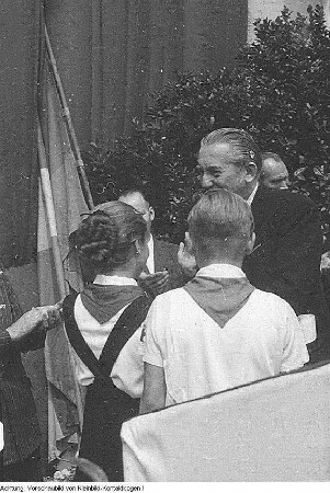 Dresden. Tag der Internationalen Brigaden. Treffen ehemaliger Spanienkämpfer, Juli 1952