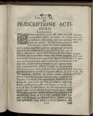 Sectio III. De Praescriptione Actionum