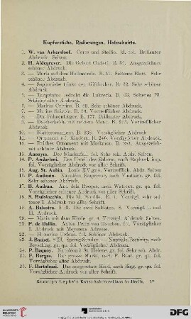 Kupferstiche, Radierungen, Holzschnitte (Nr. 1-641)
